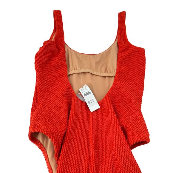 J.Crew Swimsuit Textured Scoopneck One-piece Women's Size 6 Red NWT - Picture 7 of 13